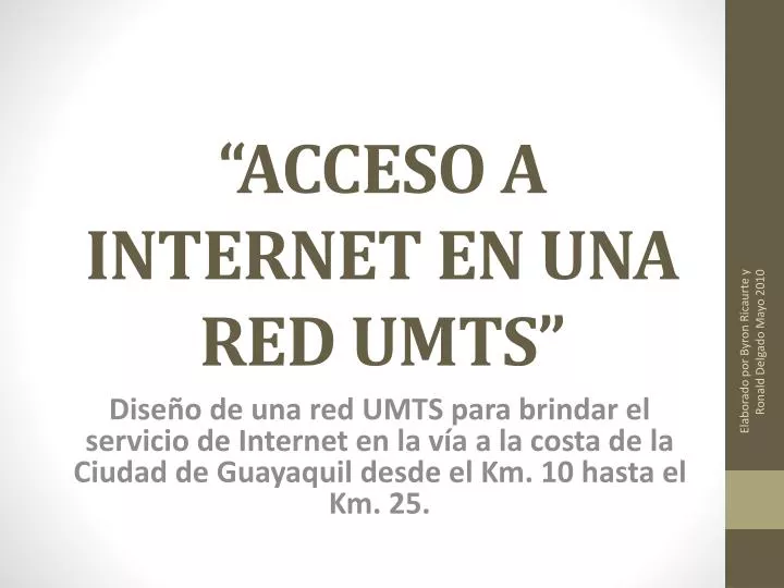 acceso a internet en una red umts
