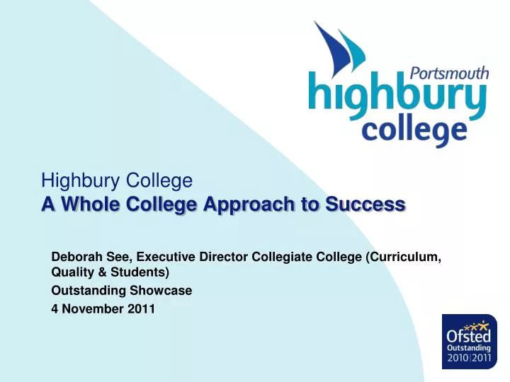 highbury college a whole college approach to success