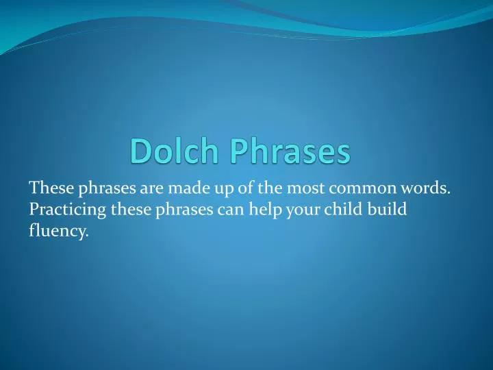 dolch phrases