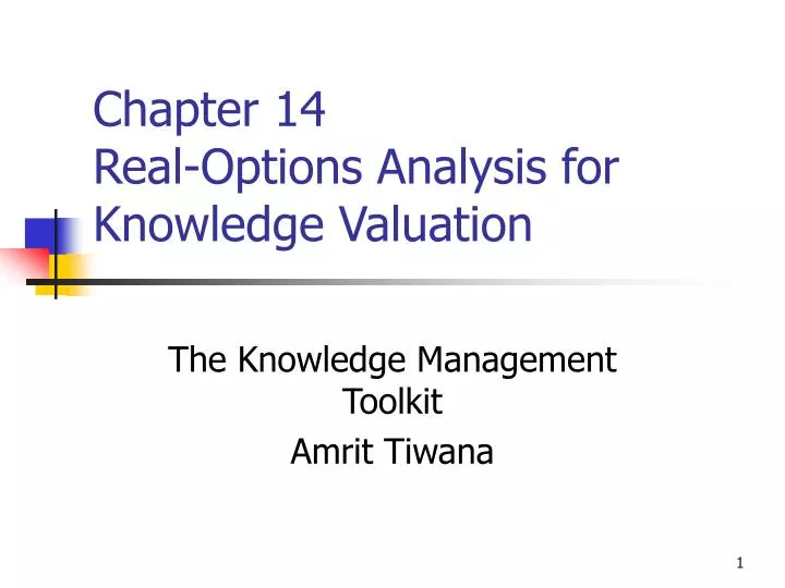 chapter 14 real options analysis for knowledge valuation