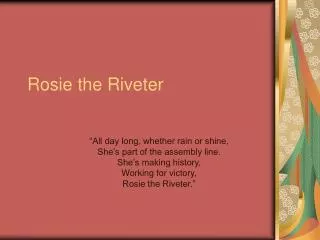 Rosie the Riveter