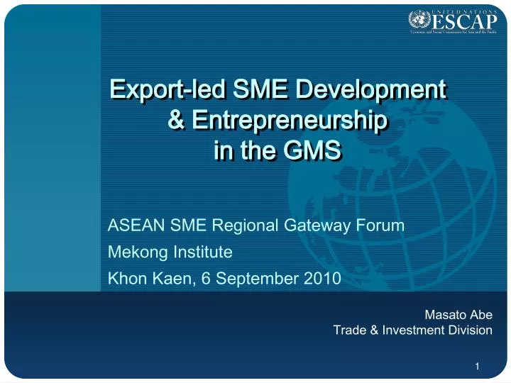 export led sme development entrepreneurship in the gms
