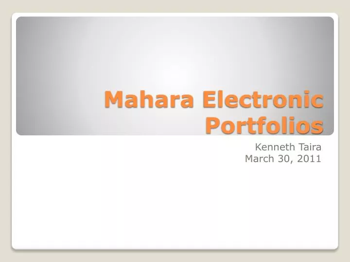 mahara electronic portfolios