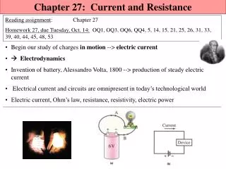 Chapter 27: Current and Resistance