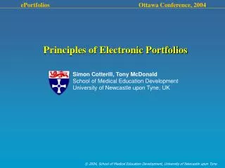 Principles of Electronic Portfolios
