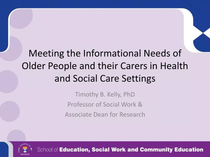 meeting the informational needs of older people and their carers in health and social care settings