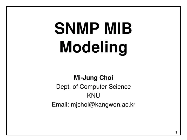 snmp mib modeling
