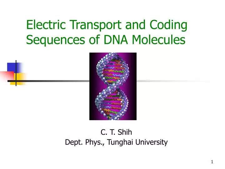 electric transport and coding sequences of dna molecules