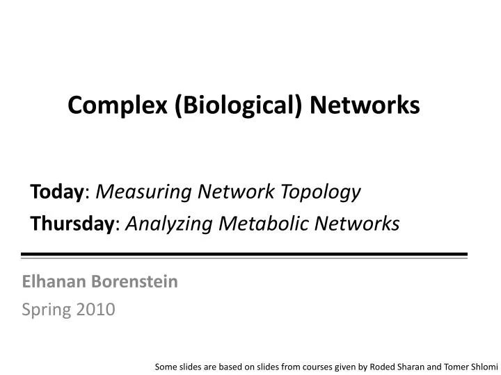 complex biological networks