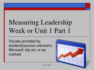 Measuring Leadership Week or Unit 1 Part 1