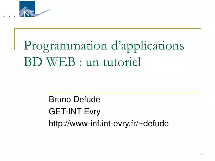 programmation d applications bd web un tutoriel