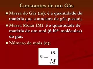 constantes de um g s