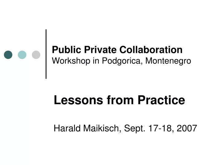 public private collaboration workshop in podgorica montenegro