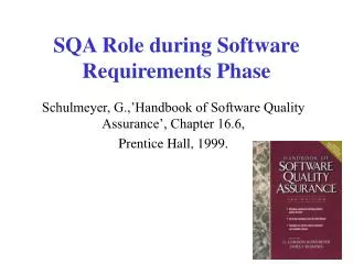 SQA Role during Software Requirements Phase