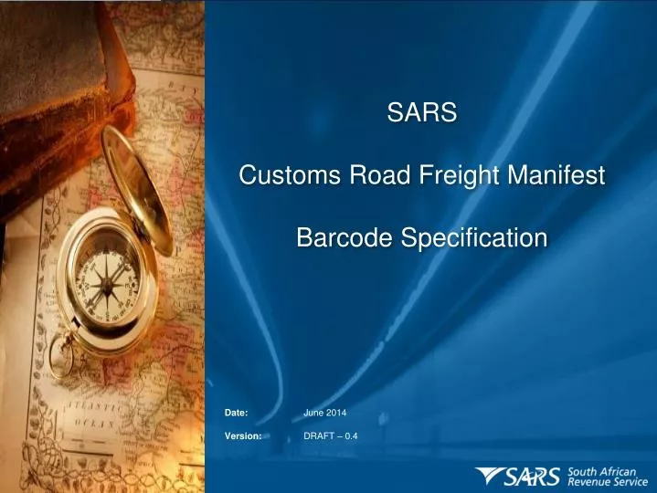 sars customs road freight manifest barcode specification