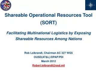 Shareable Operational Resources Tool (SORT)