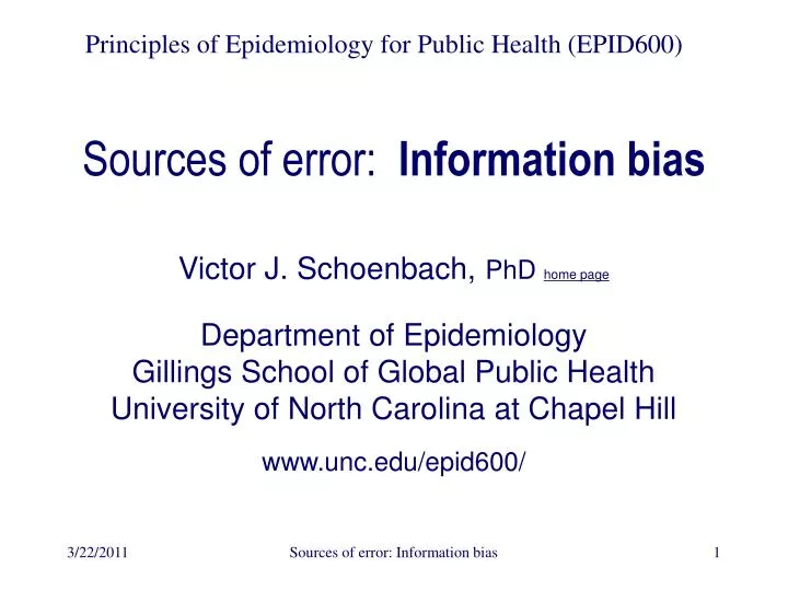 sources of error information bias