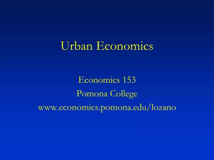 urban economics