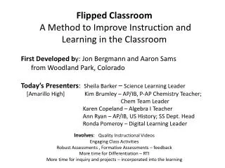 Flipped Classroom A Method to Improve Instruction and Learning in the Classroom