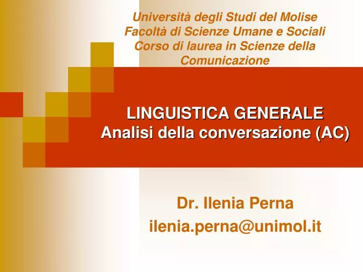 linguistica generale analisi della conversazione ac