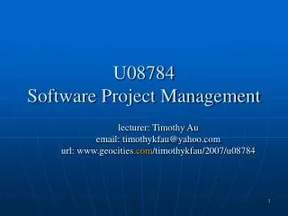 U08784 Software Project Management