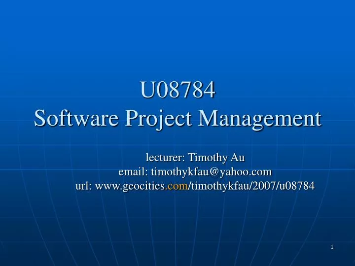 u08784 software project management