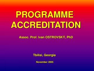 PROGRAMME ACCREDITATION