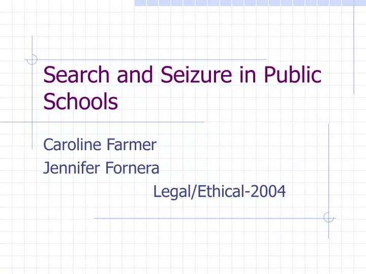 search and seizure in public schools