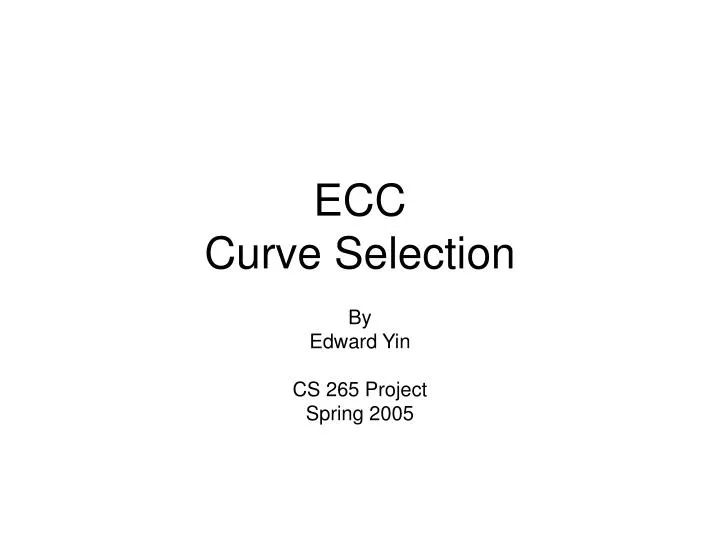 ecc curve selection