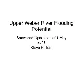 Upper Weber River Flooding Potential