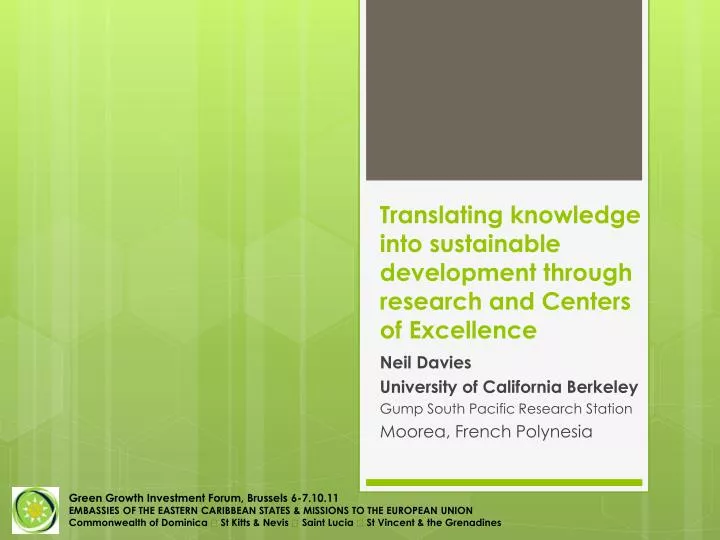 translating knowledge into sustainable development through research and centers of excellence