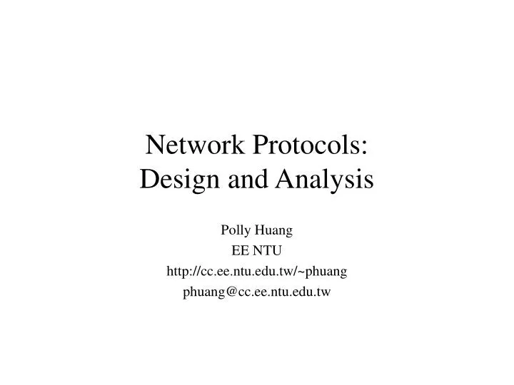 network protocols design and analysis