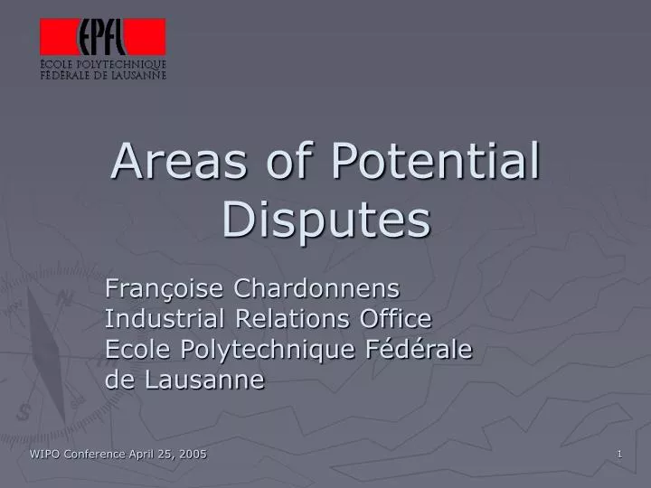 areas of potential disputes