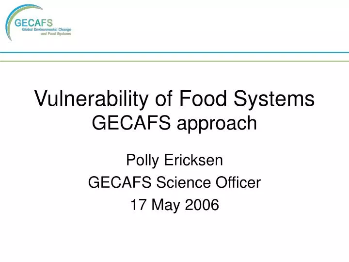 vulnerability of food systems gecafs approach