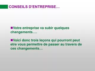conseils d entreprise