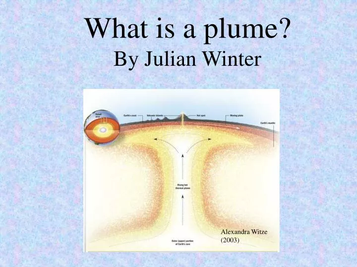 what is a plume by julian winter