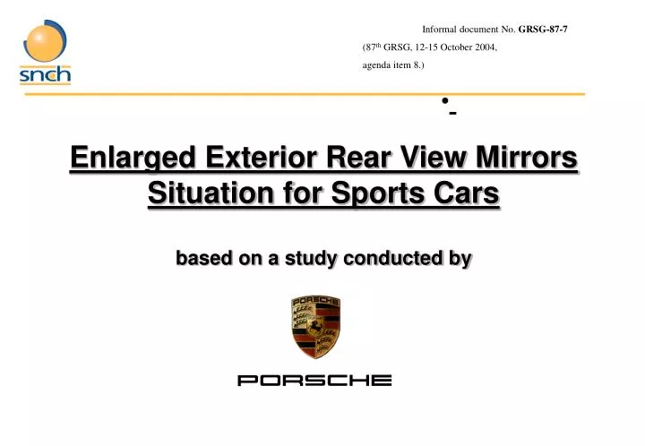 enlarged exterior rear view mirrors situation for sports cars based on a study conducted by