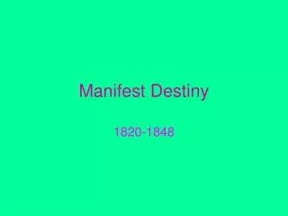 manifest destiny