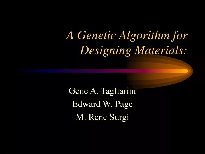 a genetic algorithm for designing materials