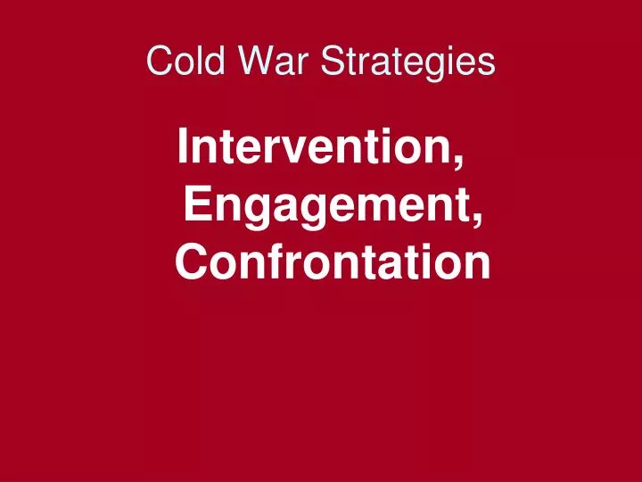 cold war strategies