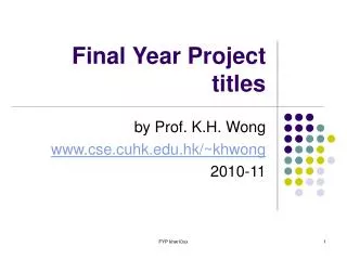 Final Year Project titles