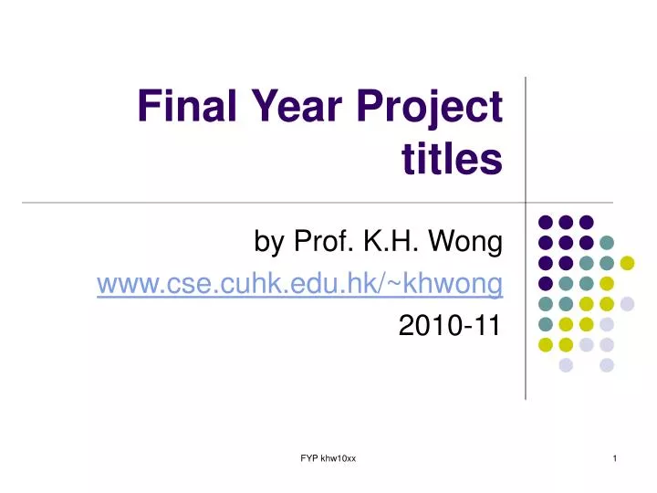 final year project titles