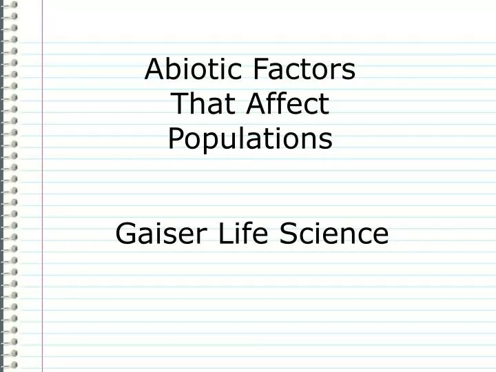 abiotic factors that affect populations