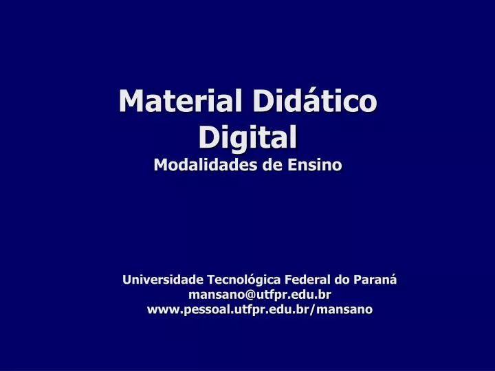material did tico digital modalidades de ensino