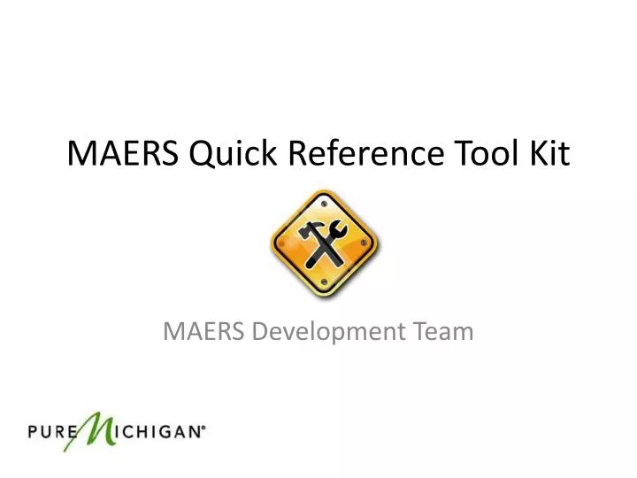 maers quick reference tool kit