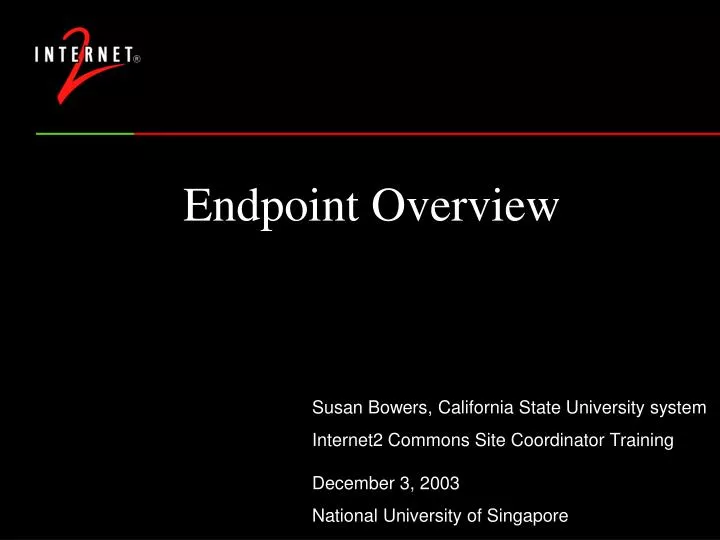 endpoint overview