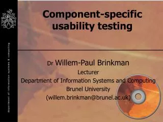 Component-specific usability testing
