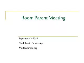 Room Parent Meeting