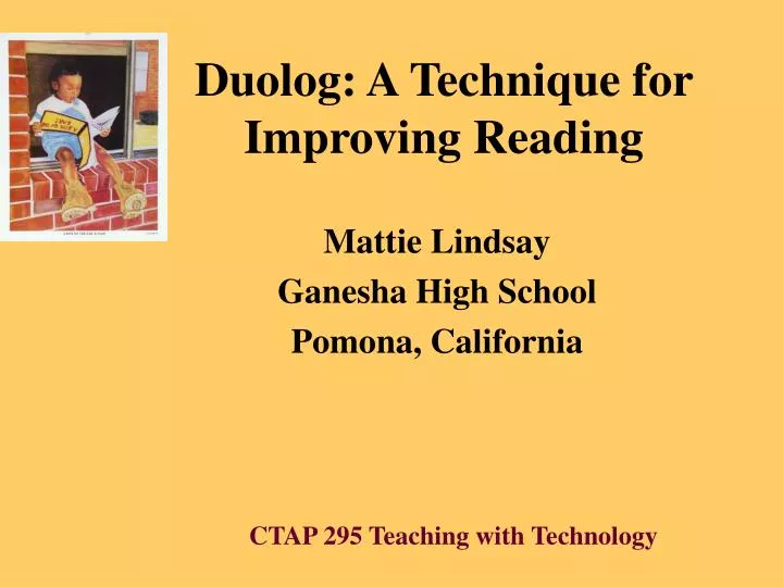 duolog a technique for improving reading