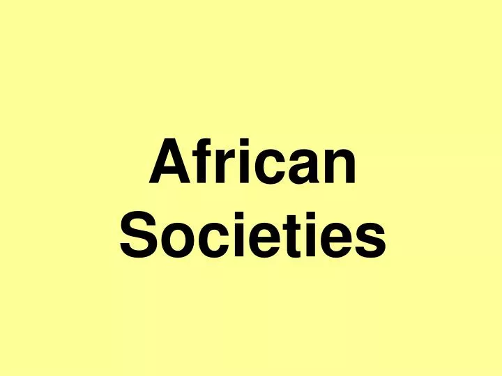african societies